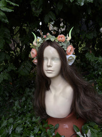 Pale green Headpiece with horns and ears