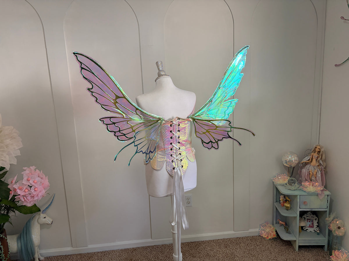 Green Large size Butterfly iridescent fairy wings