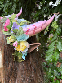 Pink candy color  Headpiece with horns and ears