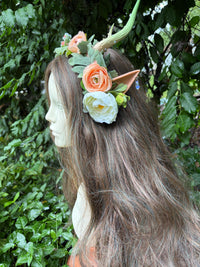 Pale green Headpiece with horns and ears