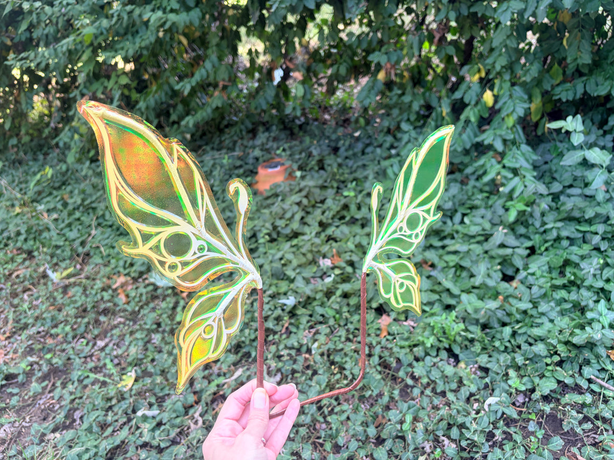 Micro mini Wings Lemon Yellow iridescent fairy wings