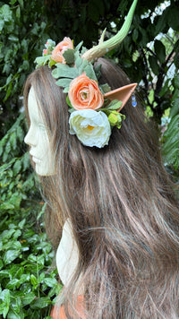 Pale green Headpiece with horns and ears