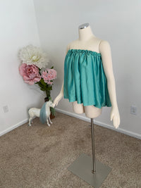 Sample Sale ~Aqua Silk Chiffon Iridescent bubble skirt