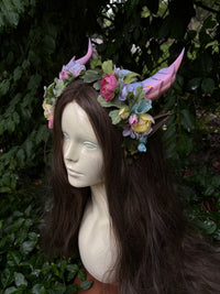 Pink candy color  Headpiece with horns and ears