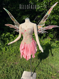 Sweet Pea hand dyed beaded Lace Fairy Gown AS IS