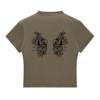 2026 HelloFaerie Mock Neck Ribbed Ribbon Top