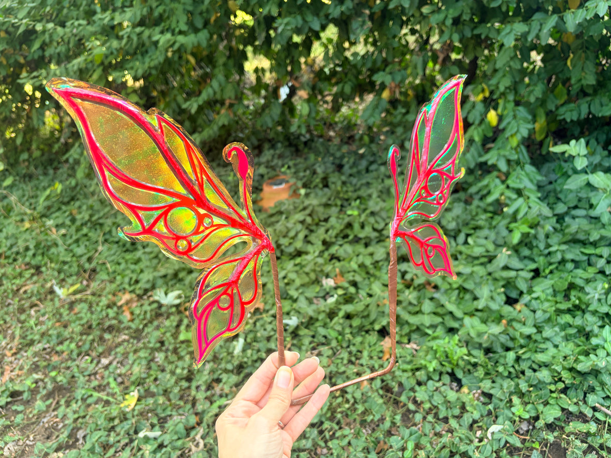 Micro mini Wings Red iridescent fairy wings