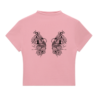 2026 HelloFaerie Mock Neck Ribbed Ribbon Top