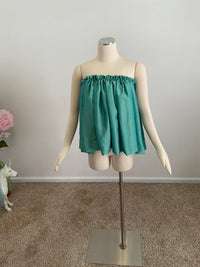 Sample Sale ~Aqua Silk Chiffon Iridescent bubble skirt