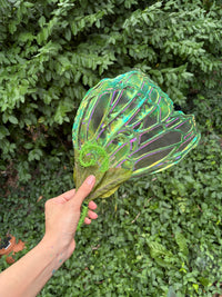 Bright green fairy wing Hand Fan