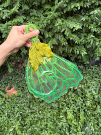 Bright green fairy wing Hand Fan