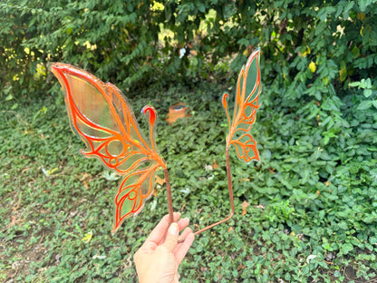 Micro mini Wings Rust Orange iridescent fairy wings