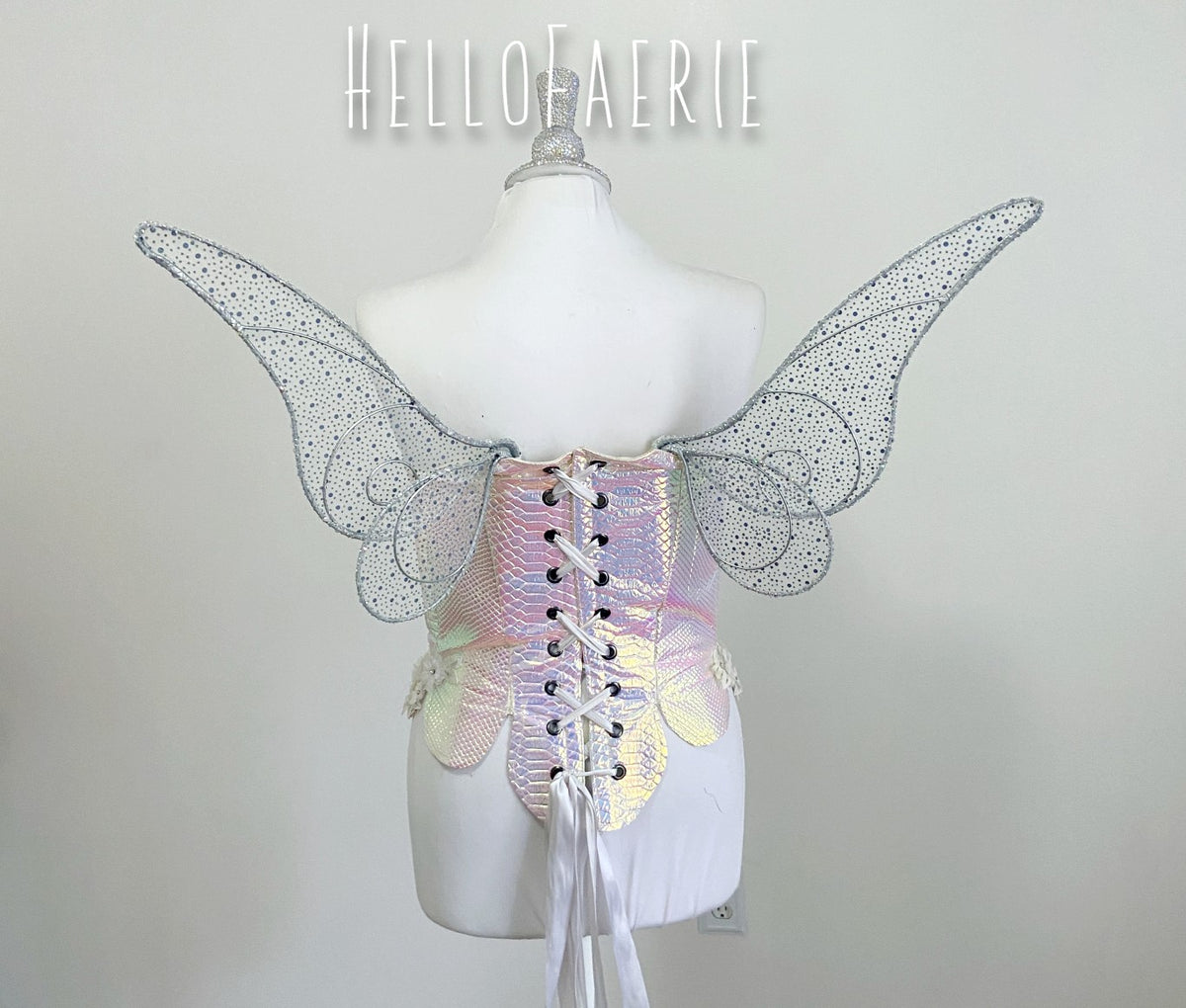 AB Crystal Rhinestone Tinkerbell Full Wire Fairy Wings
