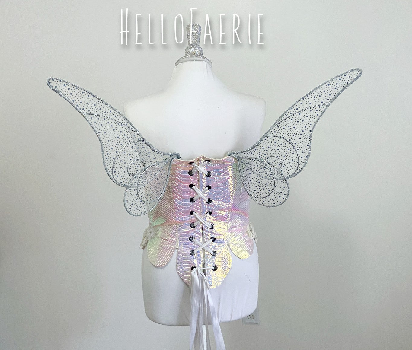 AB Crystal Rhinestone Tinkerbell Full Wire Fairy Wings