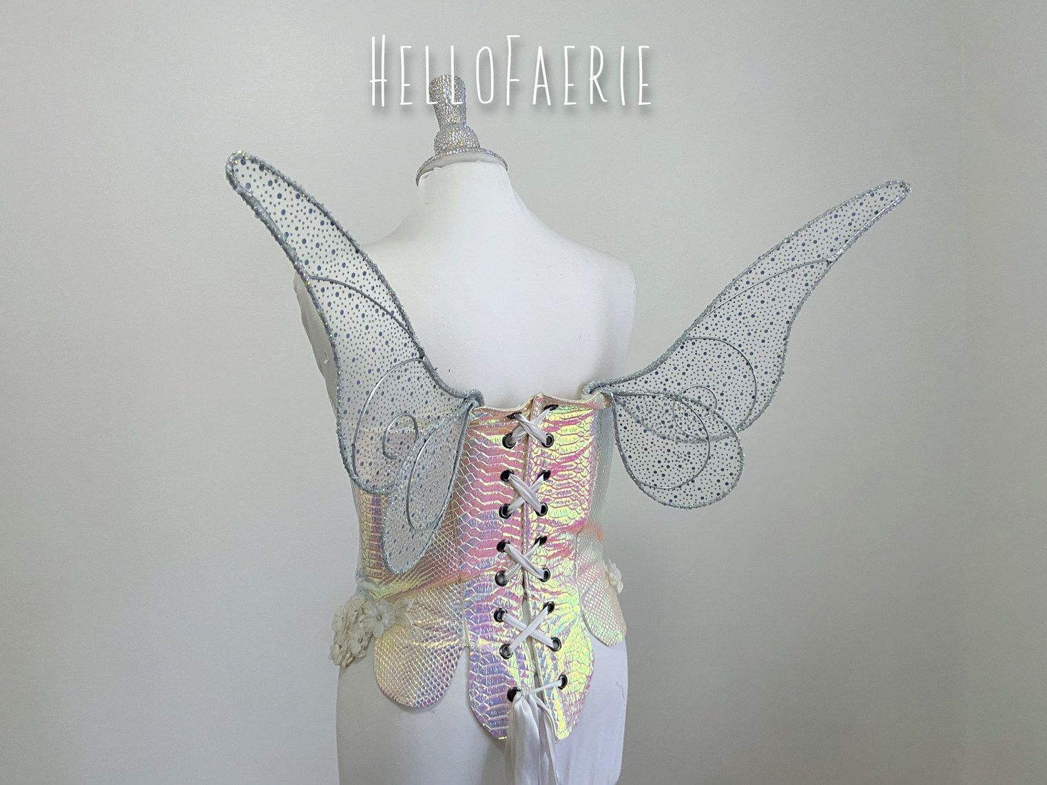 AB Crystal Rhinestone Tinkerbell Full Wire Fairy Wings