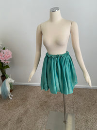 Sample Sale ~Aqua Silk Chiffon Iridescent bubble skirt