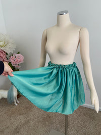 Sample Sale ~Aqua Silk Chiffon Iridescent bubble skirt