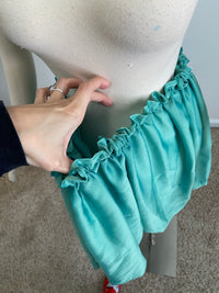Sample Sale ~Aqua Silk Chiffon Iridescent bubble skirt