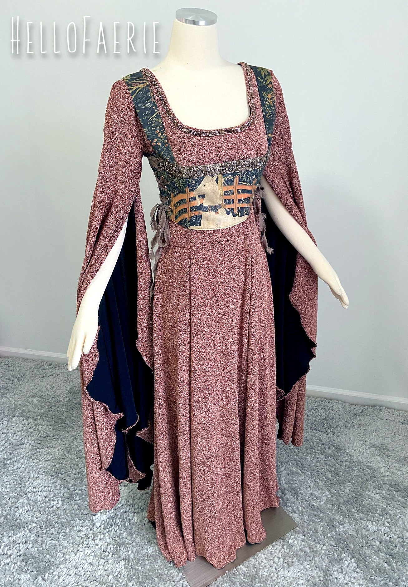 Unicorn Tapestry Cropped Embellished Bodice