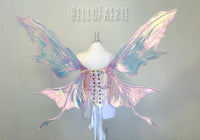 Monster size Pink Malibu Iridescent Fairy Wings