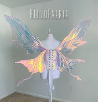 Monster size Pink Malibu Iridescent Fairy Wings