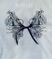 2026 HelloFaerie Mock Neck Ribbed Ribbon Top