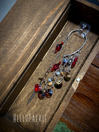Sword and Heart Crystal ear cuff