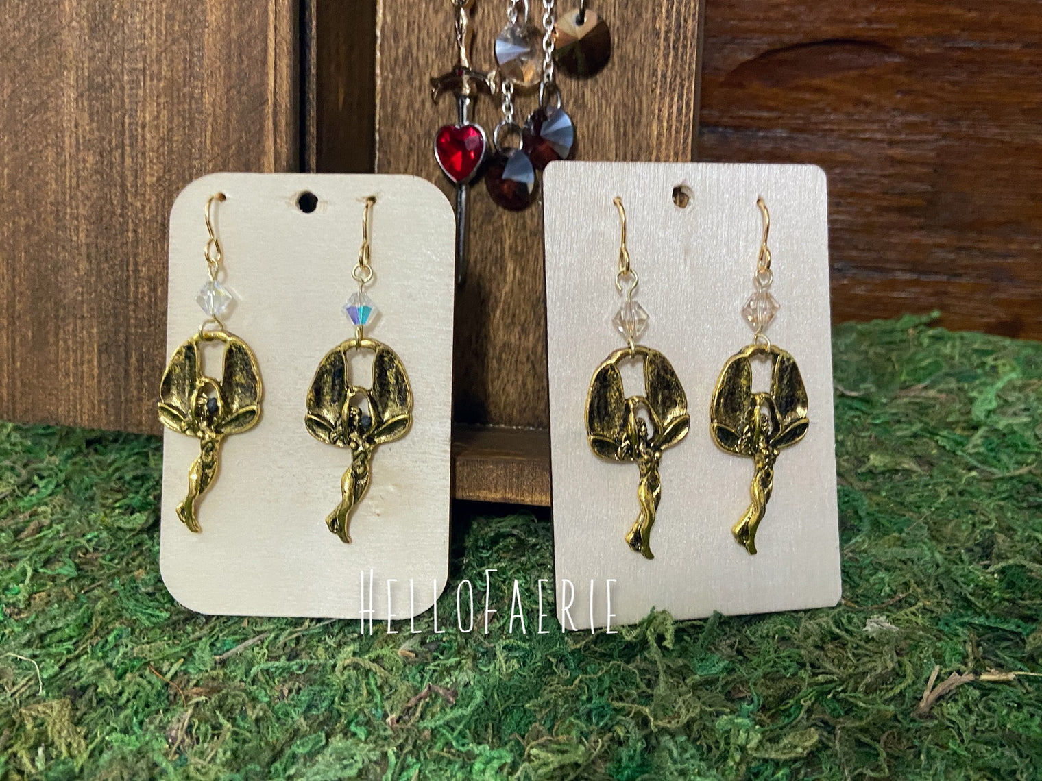 Fairy Earrings with Real Crystal