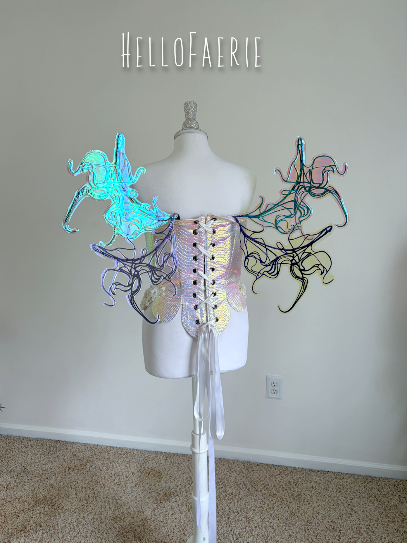 Black and Purple Smoke Iridescent Fairy Wings