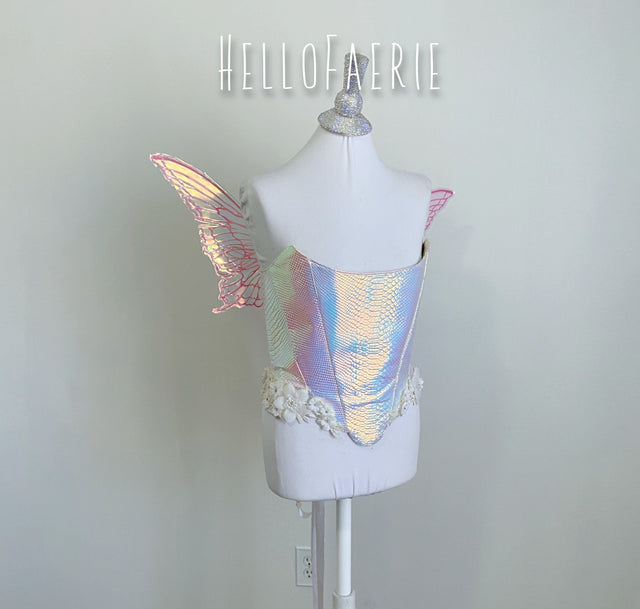 Small Pink Stella Butterfly iridescent fairy wings