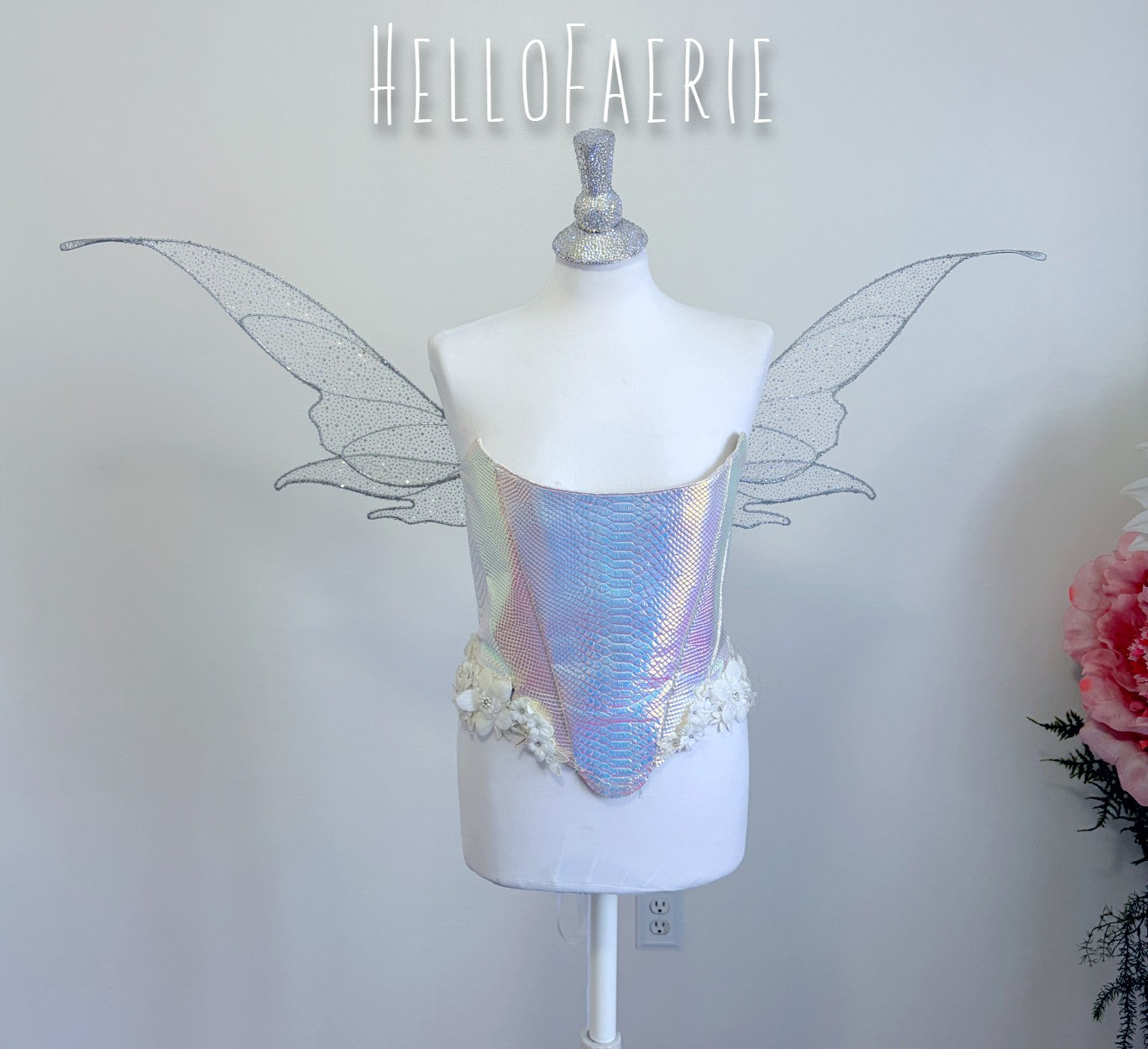 Crystal rhinestone Double panel Full Wire Fairy Wings MTO