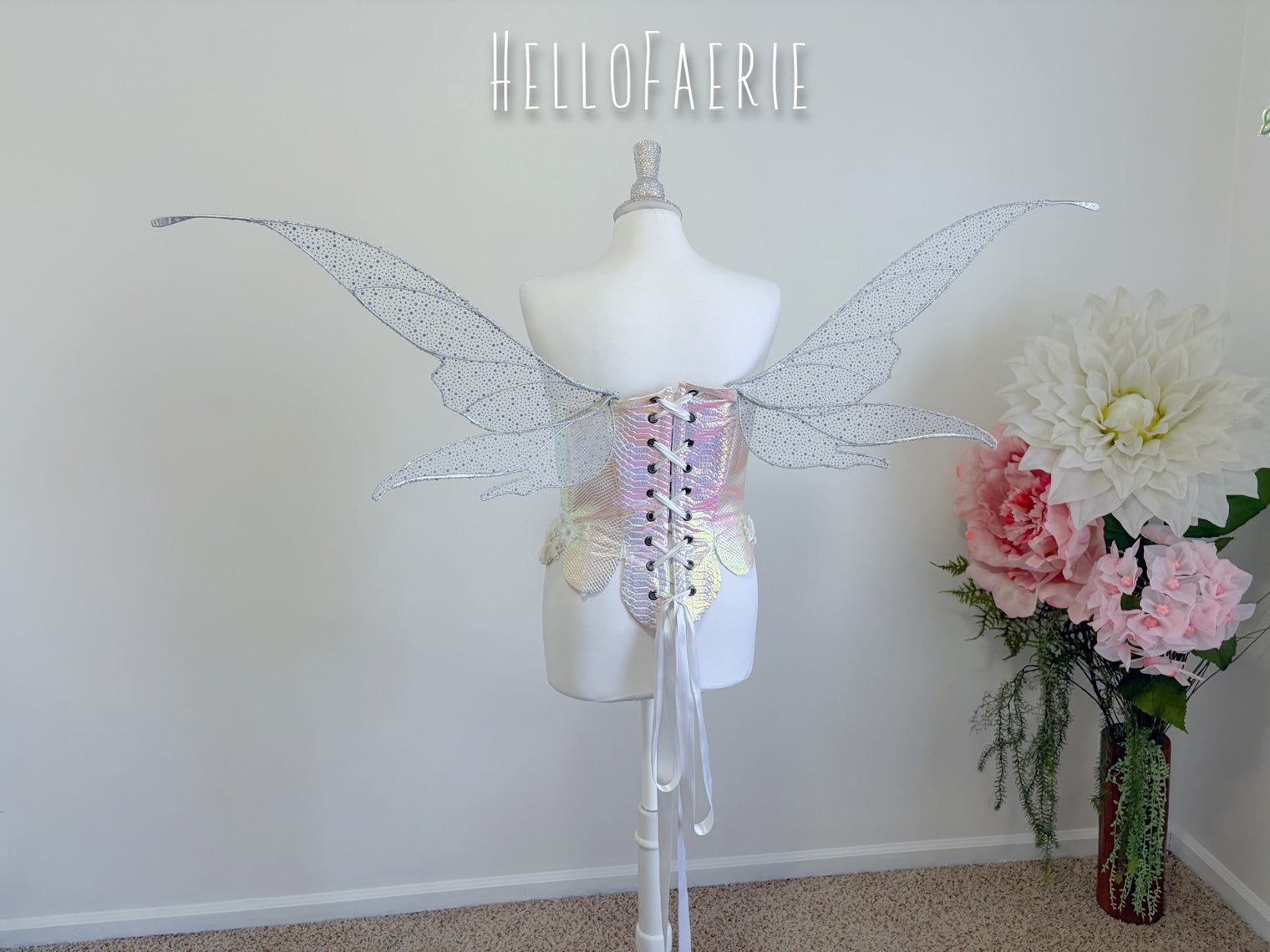 Crystal rhinestone Double panel Full Wire Fairy Wings MTO