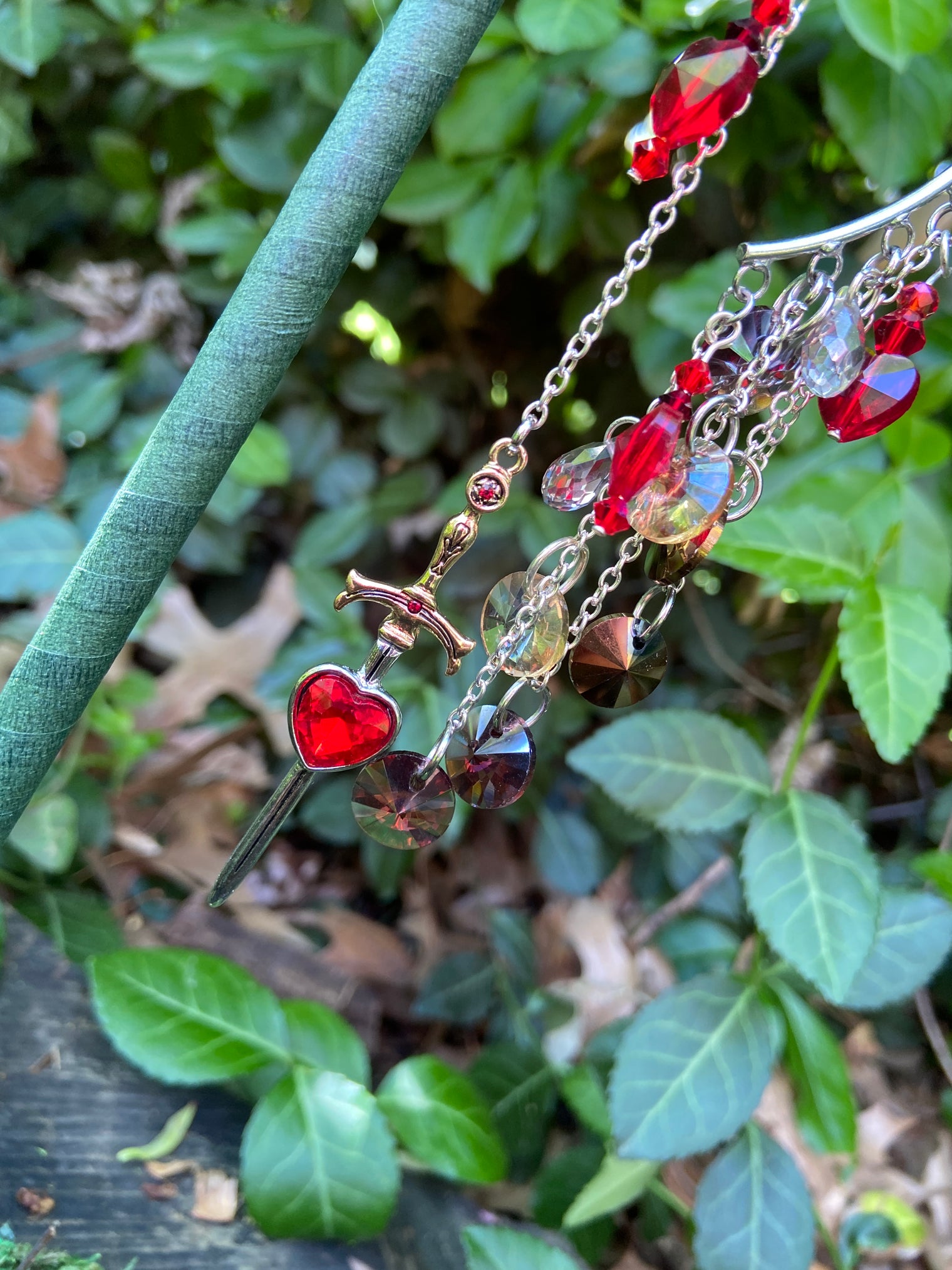 Sword and Heart Crystal ear cuff