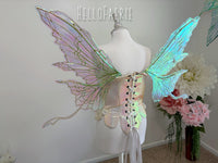 Green and gold Malibu Medium size iridescent fairy wings