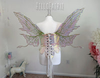 Green and gold Malibu Medium size iridescent fairy wings