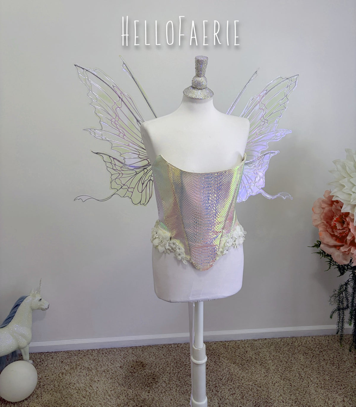 Iced Lilac Malibu Medium size iridescent fairy wings RTS