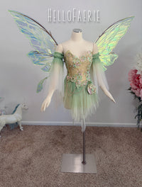 Pink Gossamer hand dyed beaded Lace Fairy Gown AS IS