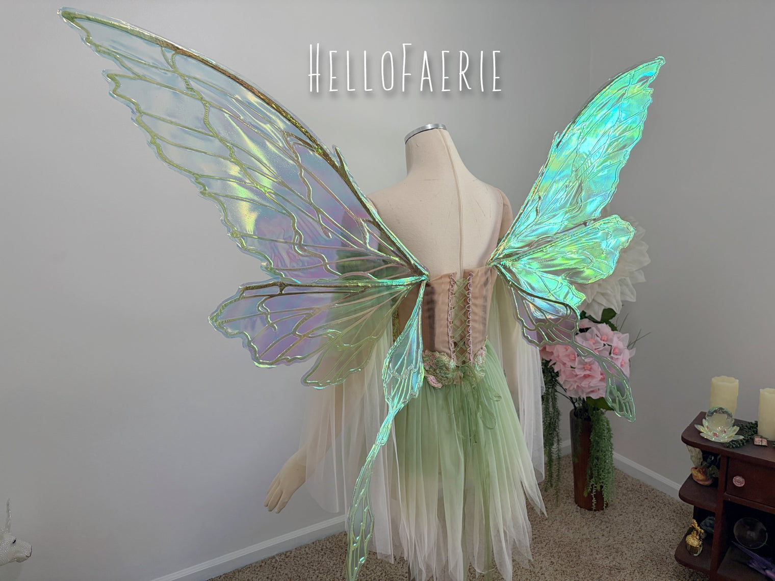Pink Gossamer hand dyed beaded Lace Fairy Gown AS IS