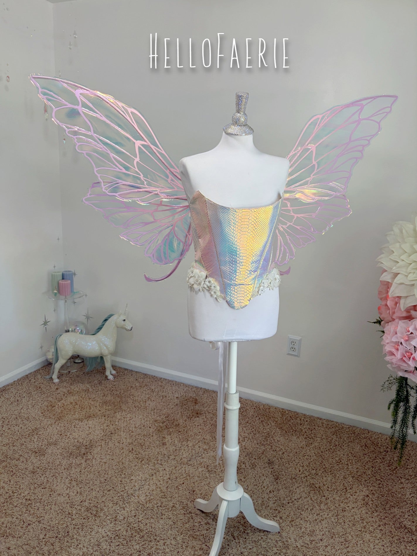 NEW Lilac and Pink Giant Helena Iridescent Fairy Wings