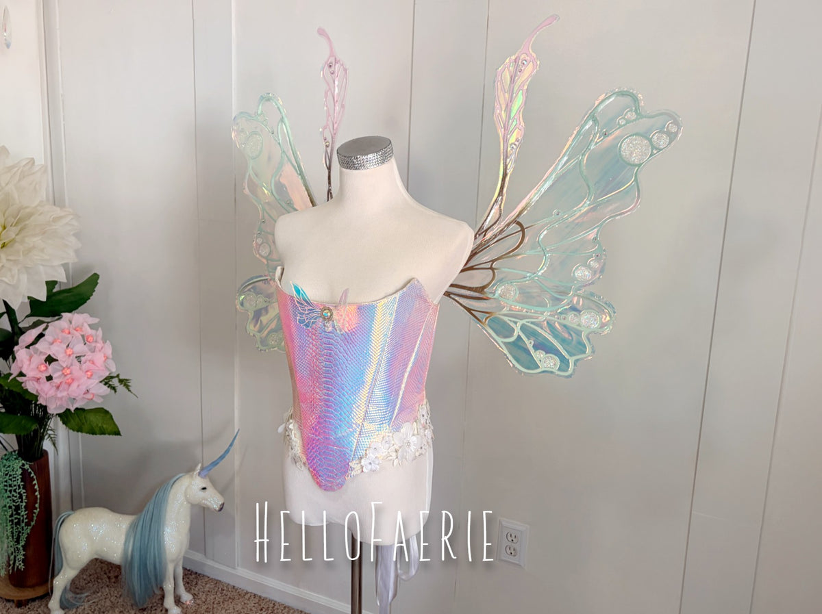 One of a kind Pastel Bubbl wings Iridescent Fairy Wings