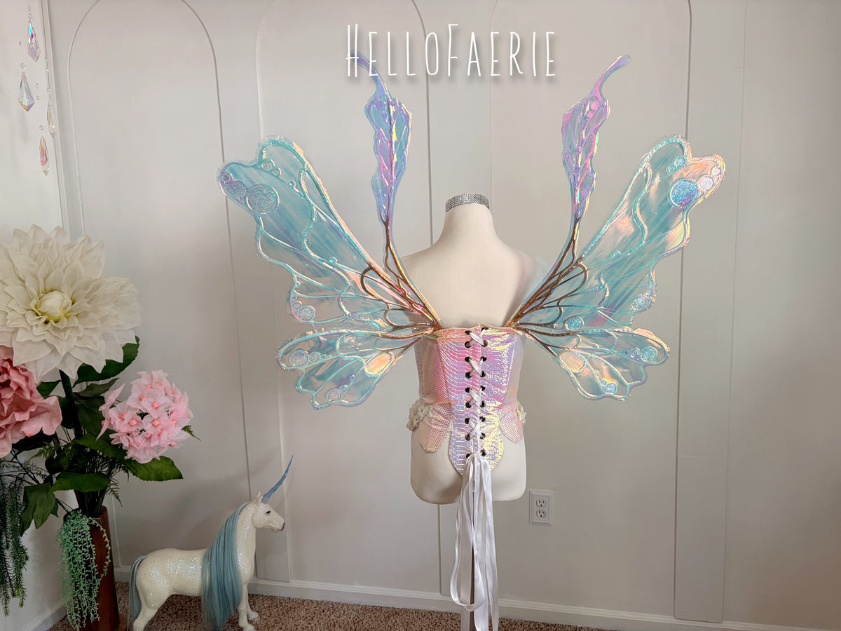 One of a kind Pastel Bubbl wings Iridescent Fairy Wings