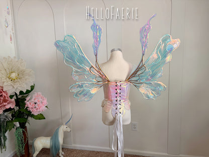 One of a kind Pastel Bubbl wings Iridescent Fairy Wings