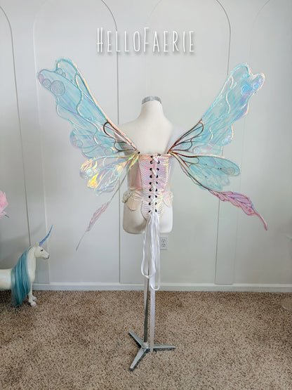 One of a kind Pastel Bubbl wings Iridescent Fairy Wings