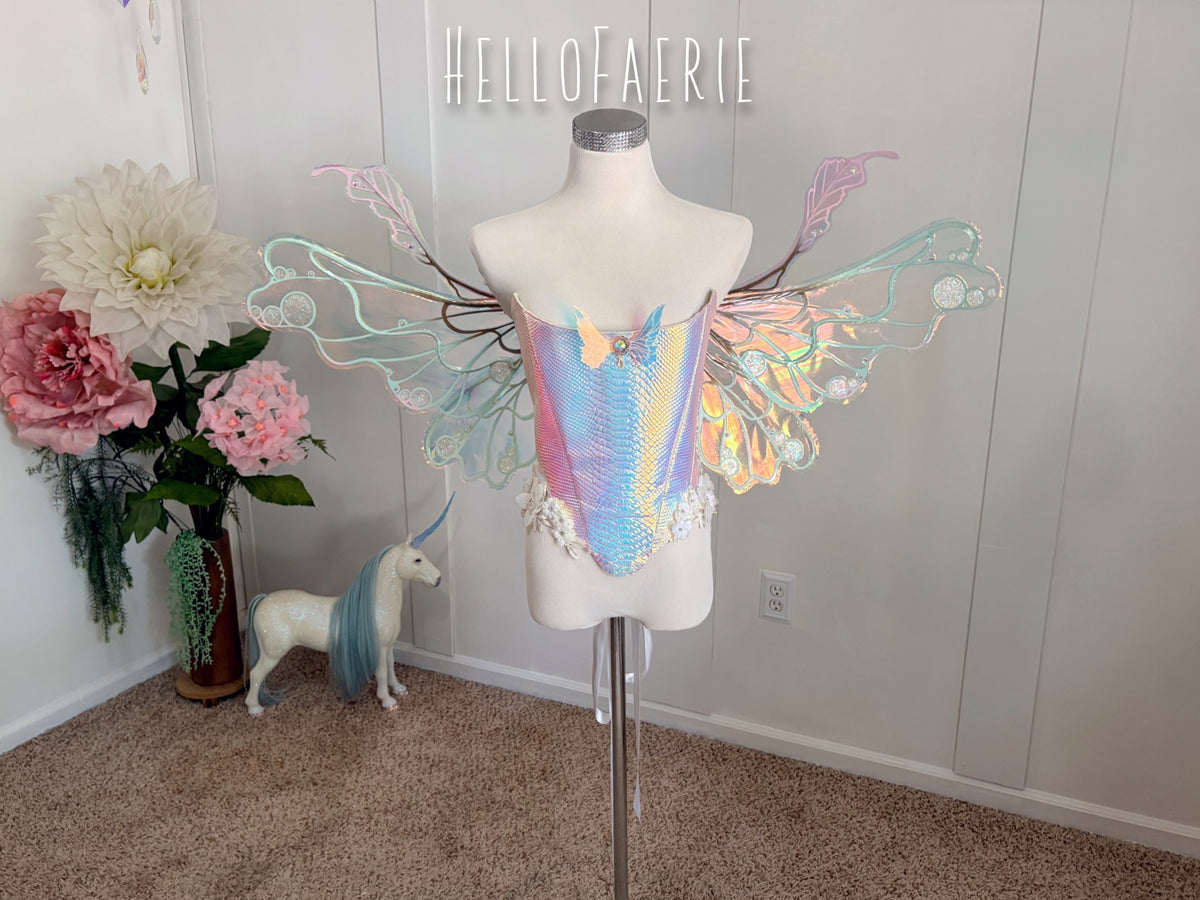 One of a kind Pastel Bubbl wings Iridescent Fairy Wings