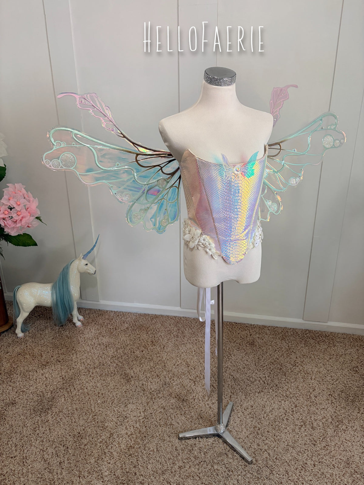 One of a kind Pastel Bubbl wings Iridescent Fairy Wings