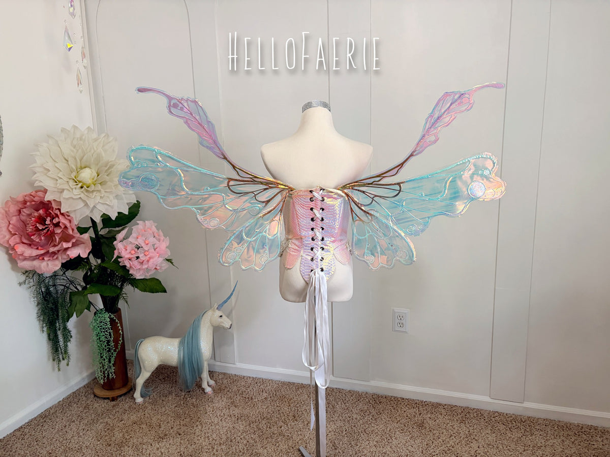 One of a kind Pastel Bubbl wings Iridescent Fairy Wings