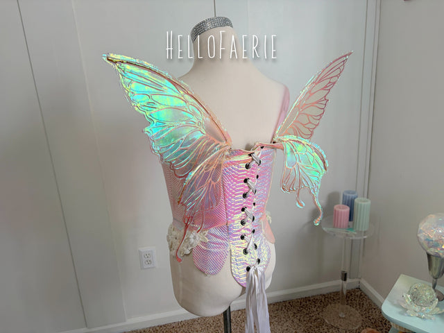 Mini Odette Moth Brown Butterfly iridescent fairy wings