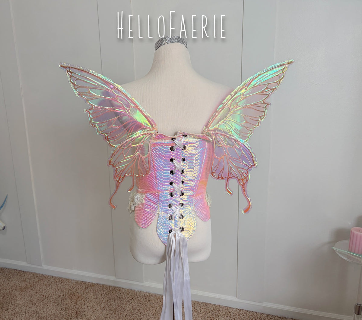 Mini Odette Moth Brown Butterfly iridescent fairy wings