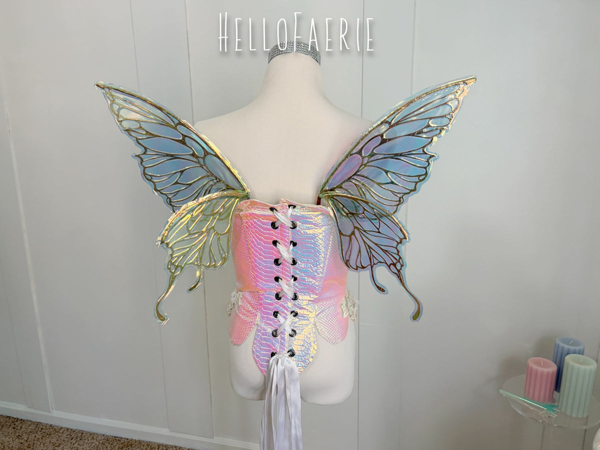 Mini Odette Beetle Green Butterfly iridescent fairy wings