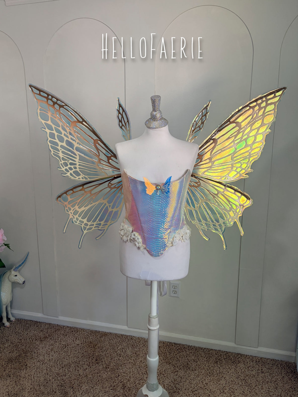 One of a kind XL moth wings Iridescent Fairy Wings